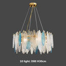 GobekUsa Gold Metal Chain LED Pendant Lights for Modern Luxury Living Room