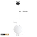 GobekUsa Glass Ball Pendant Lights Modern LED Brass Black Chrome Suspension Luminaire