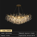 GobekUsa Gold Crystal Chandeliers for Dining Room Branch Hanging Lamp Large Lighting
