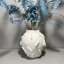 GobekUsa Geometric Block Ceramic Vase - Abstract Floral Arrangement - Home Decor Handicraft