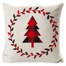 GobekUsa Christmas Deer Linen Pillow Cover 45x45cm for Home Sofa Decor