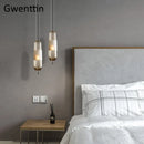 GobekUsa Glass Pendant Lights for Dining Room Bedroom, LED Industrial Hanging Lamp, Modern Home Decor