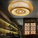 GobekUsa Bamboo Wicker Rattan Round Lantern Ceiling Light - Chinese Style Hand-Woven Fixture