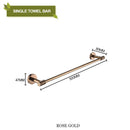 GobekUsa Bathroom Accessories Set: Rose Gold Chrome Hook, Brushed Gold Towel Rack, Stainless Steel Toilet Paper Holder