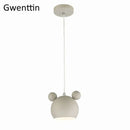 GobekUsa Cartoon Mouse Pendant Light: Nordic Iron Hanging Lamp for Children's Room, LED Lighting Fixtures