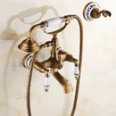 GobekUsa Brass Bathtub Shower Set Wall Mounted - Hot and Cold Mixer Taps