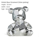 GobekUsa Electroplated Teddy Bear Sculpture for Home Decor