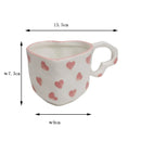 GobekUsa Hand Painted Heart Handle Ceramic Love Mug - Pink