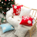 GobekUsa Christmas Snowflake Embroidered Cushion Cover 45x45cm for Home Decor & Noel Party