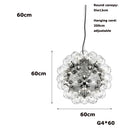 GobekUsa LED Glass Bubble Chandelier: Grand Globe Designs in Gold, Chrome, and Black