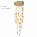 GobekUsa 3W Round Stairs LED Chandelier: K9 Crystal, Metal Fixture, DIY Lamp for Villa