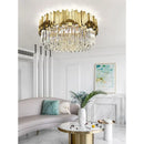 GobekUsa Gold Crystal Ceiling Lamp: Modern LED Lighting Fixtures for Luxurious Living Rooms.