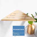 GobekUsa Brushed Gold Stainless Steel Bathroom Triangle Rack for Stylish Shower Storage