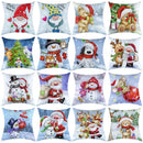 GobekUsa Christmas Pillowcase Deer Santa Tree Bear Print Cushion Cover