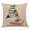 GobekUsa Creative Cat Linen Pillow Case 45x45cm - Sofa Cushion Cover