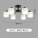 GobekUsa LED Black/Gold Ceiling Chandelier with Lampshade for Elegant Living Room Decor