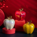 GobekUsa Golden Ceramic Apple Sculpture Desk Decoration Ornaments Crafts Room Decor