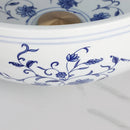 GobekUsa Blue & White Porcelain Basin Set with Bamboo Faucet and Pop Drain.
