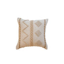 GobekUsa Geometric Tufted Cushion Cover with Handmade Tassels & Patchwork