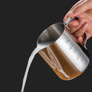 GobekUsa Latte Art Cup with Pull Needle, Measuring Scale, Milk Frother, Garland Mug