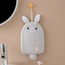 GobekUsa Cartoon Embroidery Hanging Hand Towel - Soft, Absorbent, Quick Dry Towel
