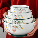 GobekUsa Bone China Rice Noodles Bowl and Dinner Plate Set