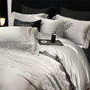 GobekUsa Lace Patchwork Silk Cotton Luxury Bedding Set Queen King Size