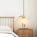 GobekUsa Cream Stone Wood Chandelier: Danish Style Bedroom Pendant Lamp for Natural Atmosphere