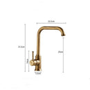 GobekUsa Antique Brass Kitchen Faucet 360° Swivel Sink Tap Mixer Hot Cold Rotating Faucet