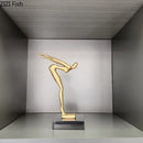 GobekUsa Gymnast Statue Desk Ornament Metal Sculpture Room Decor