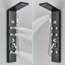GobekUsa Black Shower Panel Column Wall Mount Rainfall Waterfall Faucet Hot Cold Mixer Tap