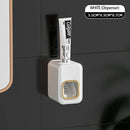 GobekUsa Inverted Toothbrush Holder with Automatic Toothpaste Squeezer & Makeup Storage Rack