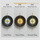 GobekUsa Gold Circle LED Wall Light 10W, Postmodern Black Sconce for Foyer, Bedside, Hotel, Aisle