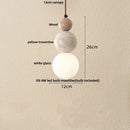 GobekUsa LED Gourd Pendant Light Aisle Hotel Living Room Fixture Glass Travertine Hang Lamp