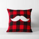 GobekUsa Christmas Plaid Cushion Cover in Red Black Check for Home Sofa Bed