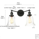 GobekUsa Black LED Wall Sconce 2-Head Lamp for Bedroom Bathroom Mirror