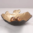 GobekUsa Golden Resin Fruit Bowl Tray for Home Decor and Storage