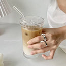 GobekUsa Glass Straw Cup - Elegant Japanese Style Milk Coffee Tea Wedding Gift