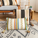 GobekUsa Bohemian Cotton Embroidery Cushion Cover with Tassel for Home Decoration