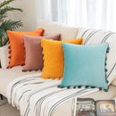 GobekUsa Boho Tassel Fringe Orange Pillow Covers Pack for Home Decor
