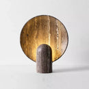 GobekUsa Dark Travertine Rock LED Resin Table Lamp - Modern Minimalist Home Decor