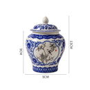 GobekUsa Blue White Porcelain Tea Pot Canister for Sealed Storage Organization