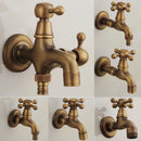 GobekUsa Antique Brass Dragon Carved Outdoor Washing Machine Faucet Cold Tap
