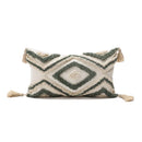 GobekUsa Boho Loop Pillowcase - Grey Beige Tufted Cushion Cover for Home Decoration