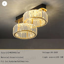 GobekUsa Gold Crystal Copper Ceiling Lamps LED Modern Home Room Decor Lighting