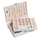 GobekUsa Leather Jewelry Storage Box Necklace Bracelet Ring Organizer