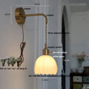 GobekUsa Glass Adjustable LED Wall Lamp with Pull Chain Switch, Modern Nordic Design