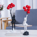 GobekUsa Flying Love Balloon Girl Sculpture: Abstract Modern Home Office Decor & Gift