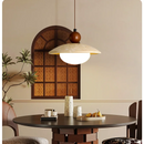 GobekUsa Globe LED Pendant Light Yellow Travertine Stone White Glass Adjust Hang Lamp