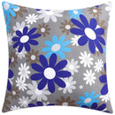 GobekUsa Blue Floral Cushion Cover 45x45cm for Modern Home Decor & Office Sofa